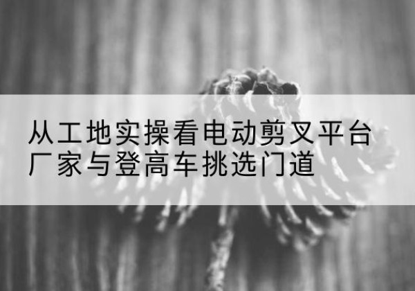 廊坊电动剪叉升降平台厂家-从工地实操看电动剪叉平台厂家与登高车挑选门道